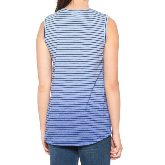 The North Face Striped Dip Dye Tank Top Womens Sz XL Blue Sleeveless Crewneck - Picture 3 of 13